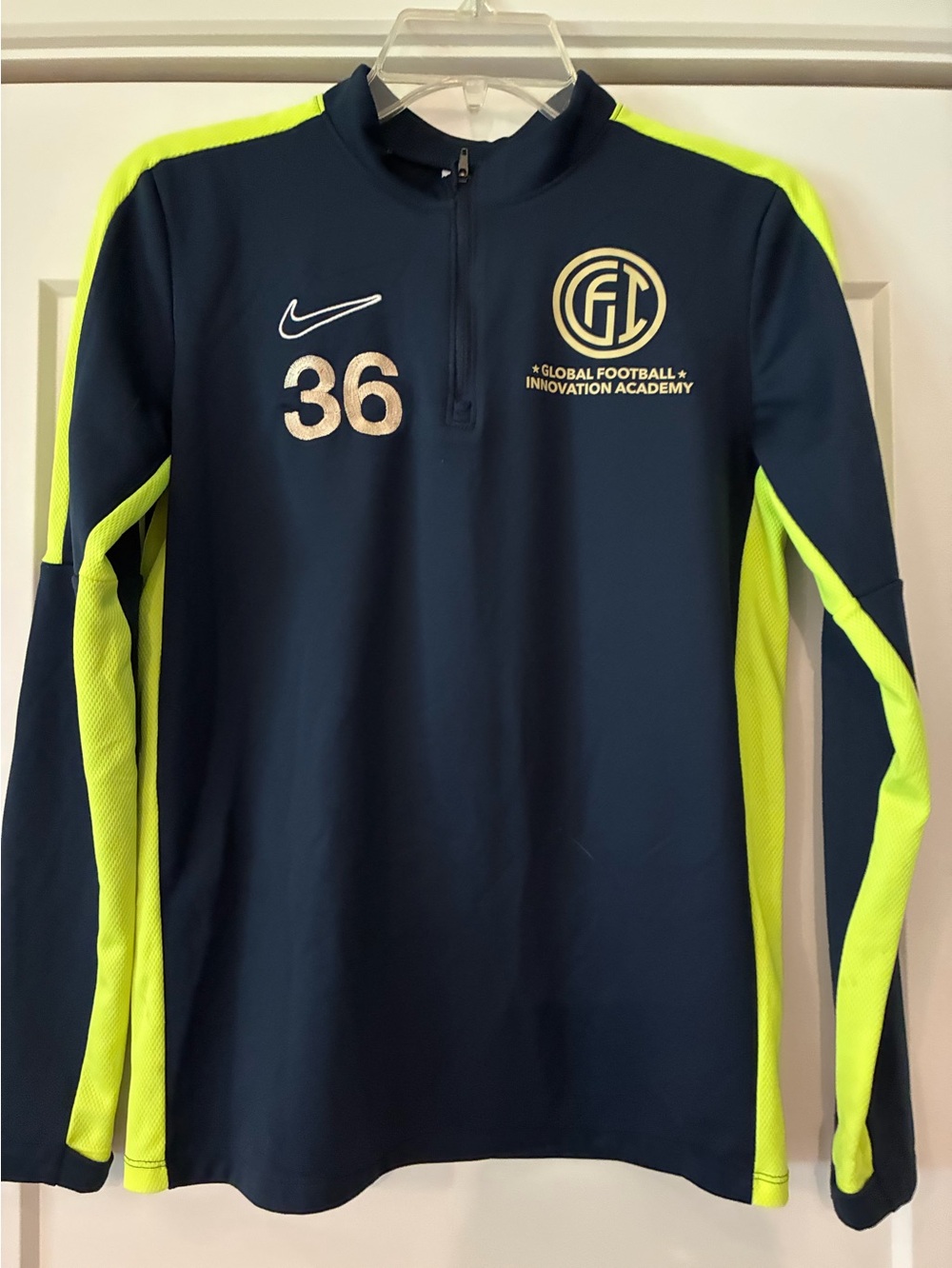 Nike #36 Dri-FIT Soccer Top - Navy & Neon Yellow Accents